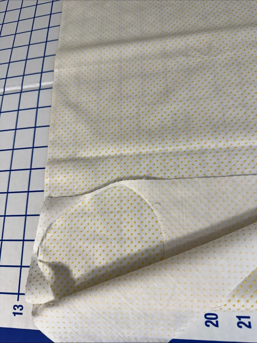 Vintage Yellow Polka Dot Fabric 1+ Yard 44” Tiny Dot Quilt Apparel Craft